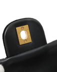 Pre-Loved Bowling Bag Handbag Quilted Velvet Mini with Aged Gold Hardware, Black