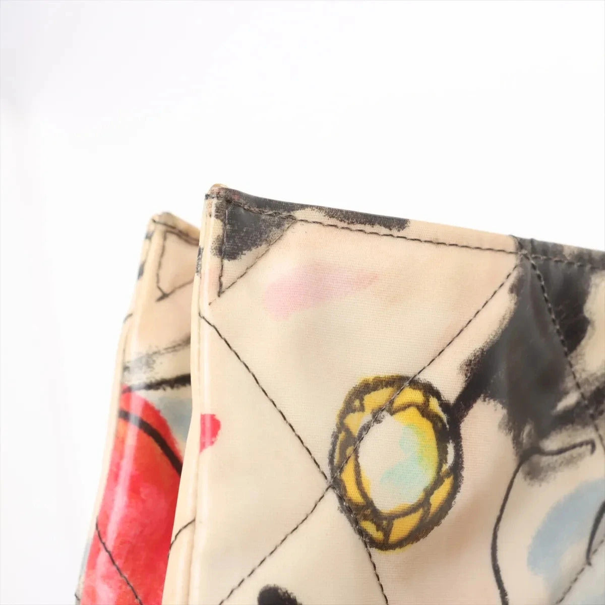 Pre-Loved Graffiti CC Tote Tote Quilted Coated Canvas with Gold Hardware, Multicolor