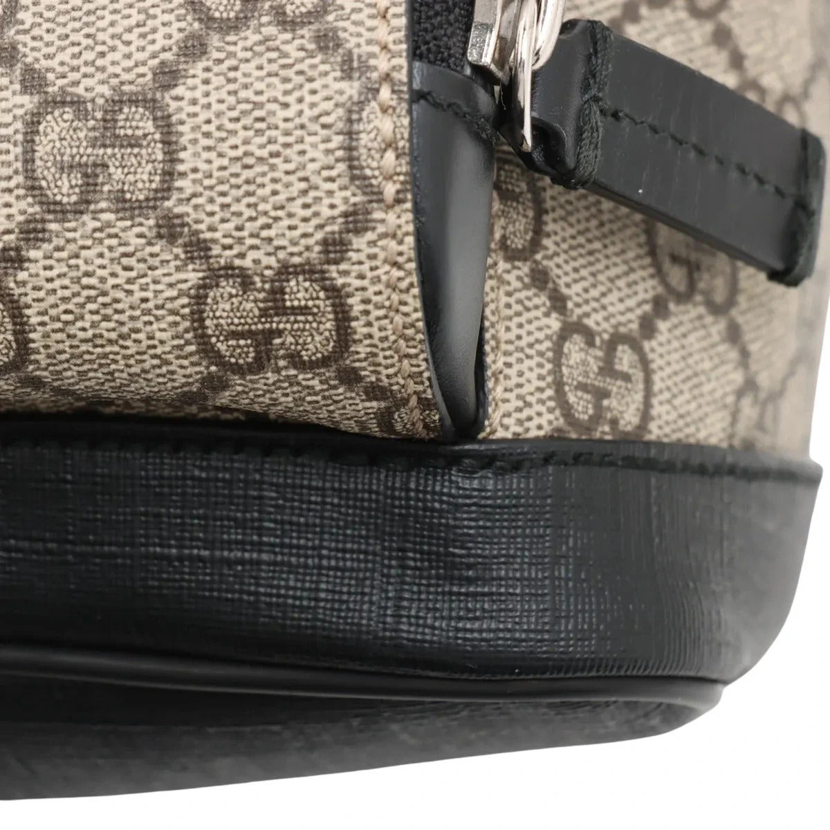 Pre-Loved GG Supreme Backpack GG Supreme Coated Canvas Small with Silver Hardware, Beige/Ebony
