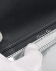 Pre-Loved Diorama Wallet on Chain Crossbody Bag Cannage Micro-Cannage Leather Small with Silver Hardware, Silver
