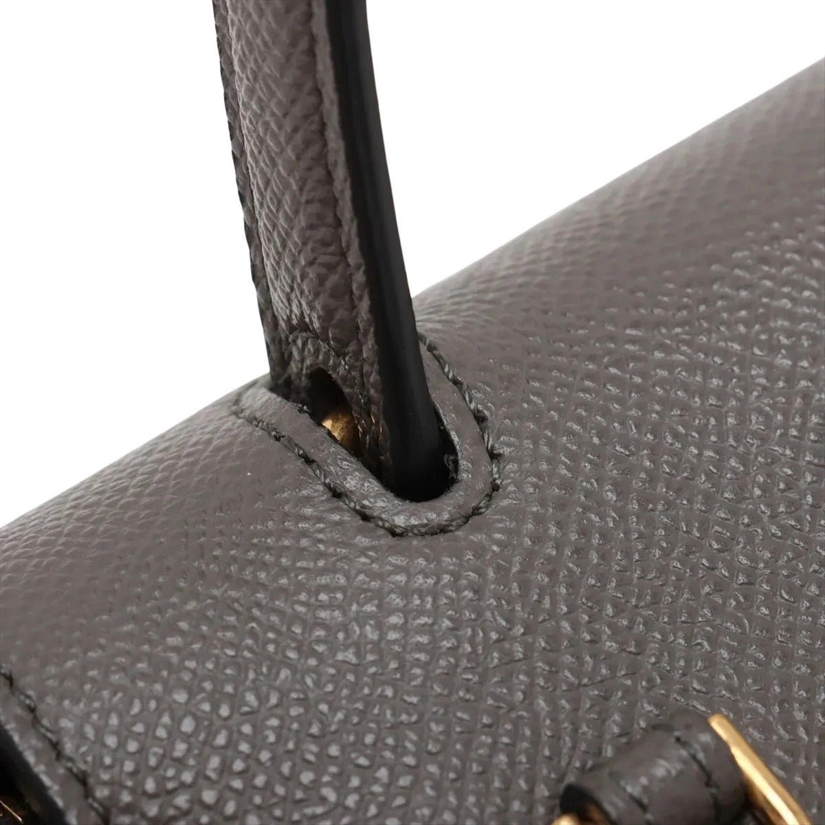 Pre-Loved Belt Bag Handbag Leather Micro with Gold Hardware, Gray