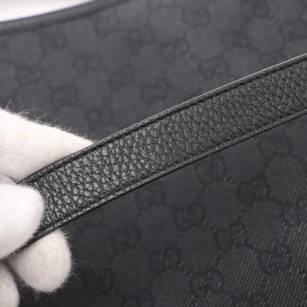 Pre-Loved Abbey D-Ring Tote GG Monogram Coated Canvas with Gold Hardware, Black