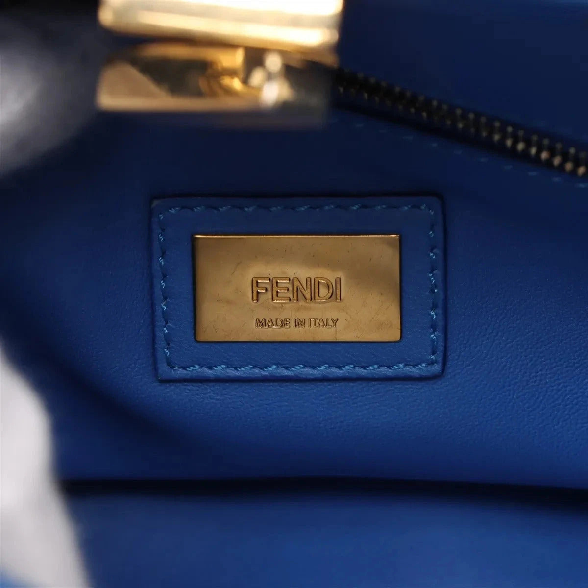 Pre-Loved Peekaboo Handbag Leather Mini with Gold Hardware, Blue
