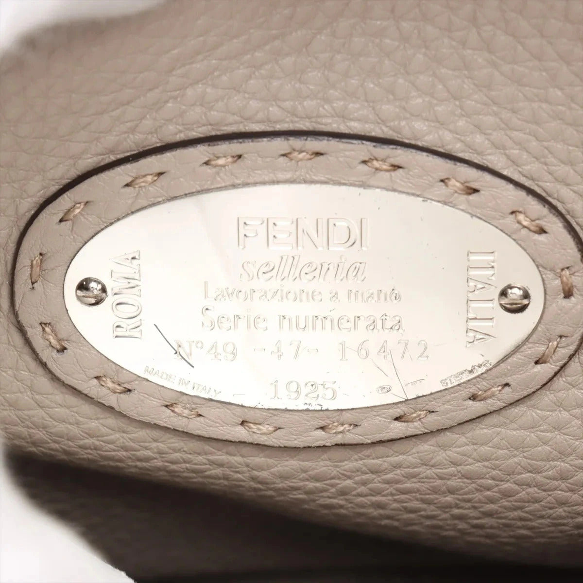 Pre-Loved Peekaboo Selleria Handbag Leather with Silver Hardware, Taupe