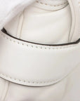 Pre-Loved Horsebit Chain Shoulder Bag Quilted Leather Small with Silver Hardware, White