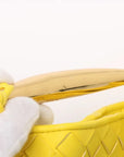 Pre-Loved Sardine Mini Shoulder Bag Intrecciato Leather Mini with Gold Hardware, Yellow
