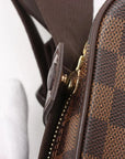 Pre-Loved Olav Crossbody Bag Damier Coated Canvas PM with Gold Hardware, Brown