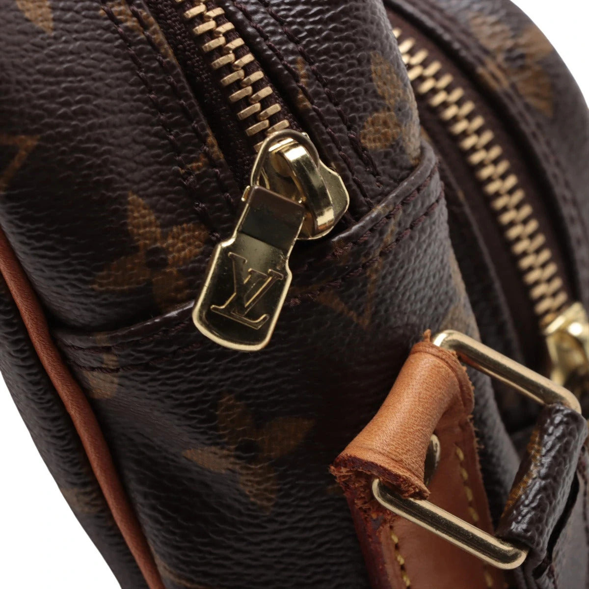 Pre-Loved Nil Crossbody Bag Monogram Coated Canvas with Gold Hardware, Brown