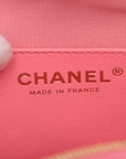 Pre-Loved CC in Love Heart Bag Crossbody Bag Quilted Leather Large with Gold Hardware, Pink