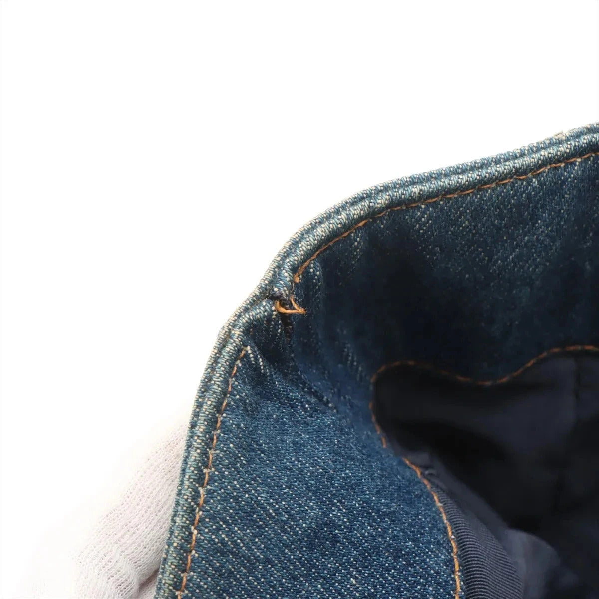 Pre-Loved CC Denim Tote Denim with Tortoise Shell Hardware, Blue