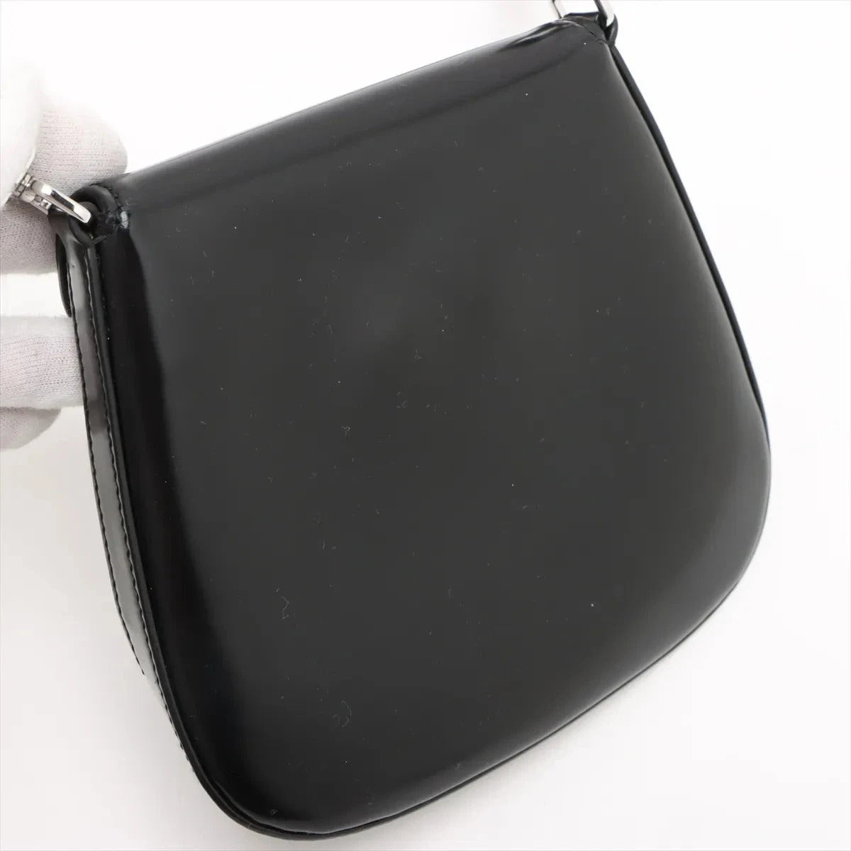 Pre-Loved Cleo Spazzolato Crossbody Bag Leather Small with Silver Hardware, Black