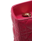 Pre-Loved Lady Dior Handbag Cannage Leather Large with Gold Hardware, Pink