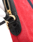 Pre-Loved Ophidia Crossbody Bag Suede Small with Gold Hardware, Red