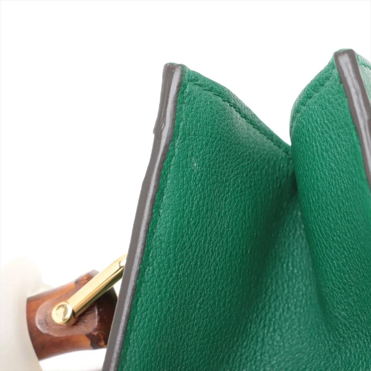 Pre-Loved Diana Bamboo Tote Leather Mini with Gold Hardware, Green