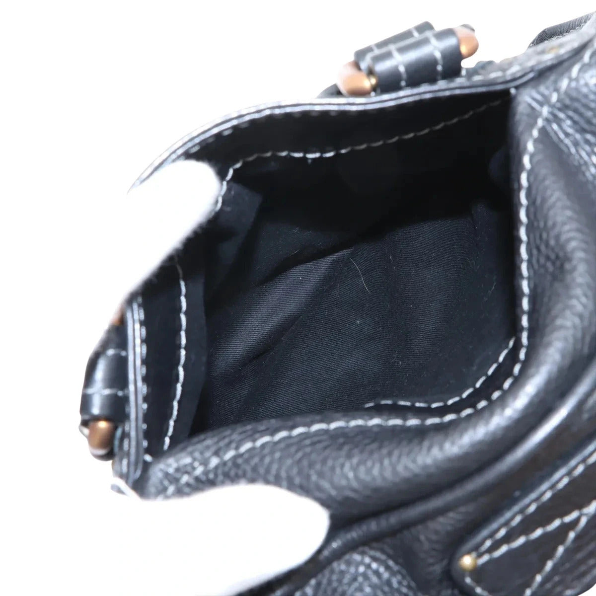 Pre-Loved Paddington Handbag Leather with Aged Gold Hardware, Black