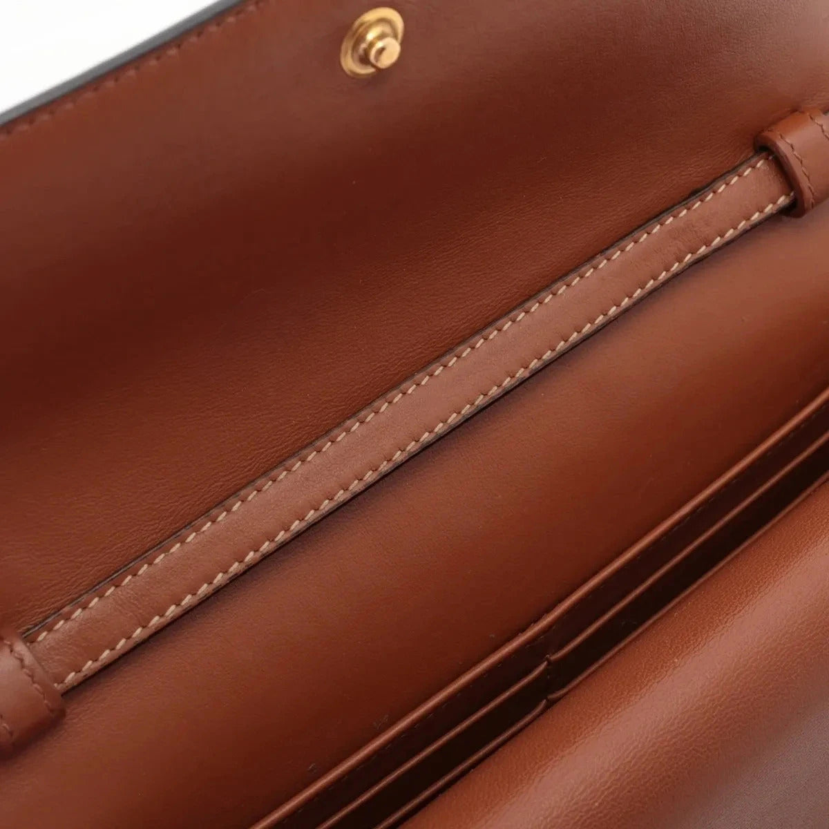 Pre-Loved Triomphe Wallet on Strap Crossbody Bag Triomphe Coated Canvas with Gold Hardware, Brown