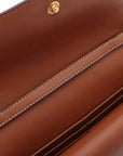 Pre-Loved Triomphe Wallet on Strap Crossbody Bag Triomphe Coated Canvas with Gold Hardware, Brown
