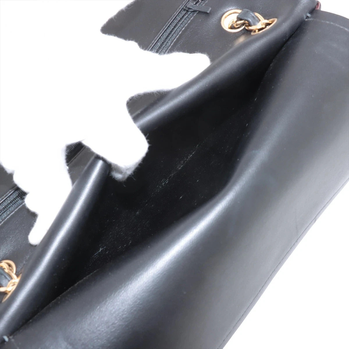 Pre-Loved Classic Double Flap Shoulder Bag Quilted Leather Jumbo with Gold Hardware, Black