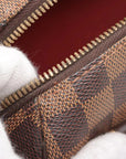 Pre-Loved Ribera MM Handbag Damier Coated Canvas MM with Gold Hardware, Brown