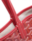 Pre-Loved Saint Louis Tote Goyardine Chevron Coated Canvas PM with Gold Hardware, Red