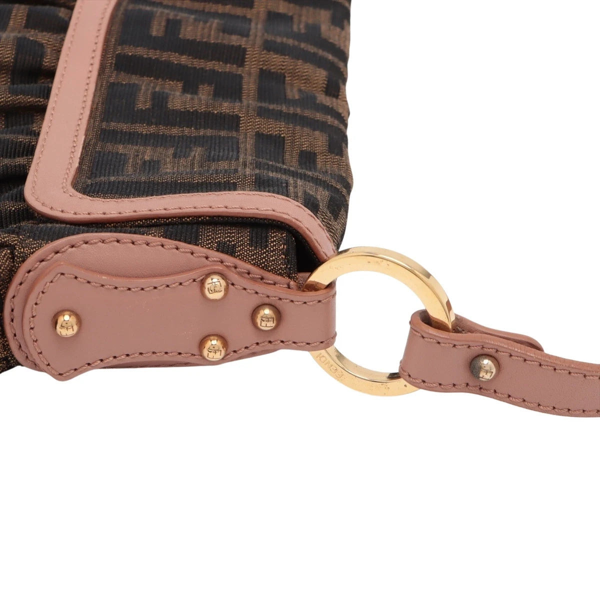 Pre-Loved Mia Shoulder Bag Zucca Coated Canvas with Gold Hardware, Brown
