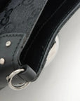 Pre-Loved Horsebit Chain Clutch Clutch Monogram Coated Canvas with Silver Hardware, Black