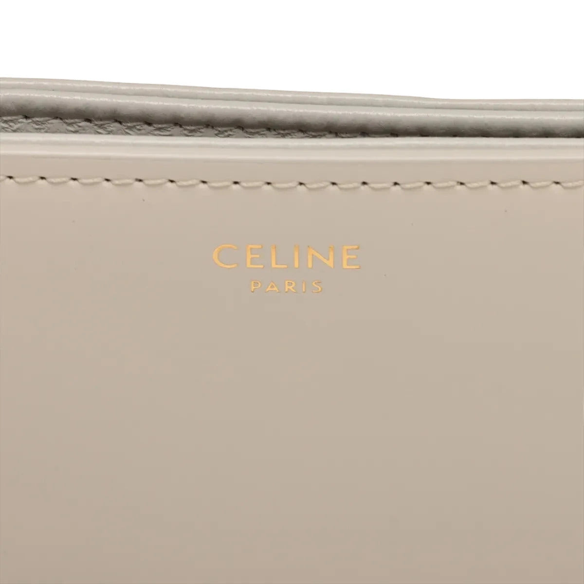 Pre-Loved Triomphe Shoulder Bag Leather Teen with Gold Hardware, White
