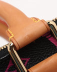 Pre-Loved Alma Handbag Monogram Coated Canvas PM with Gold Hardware, Black Multicolor