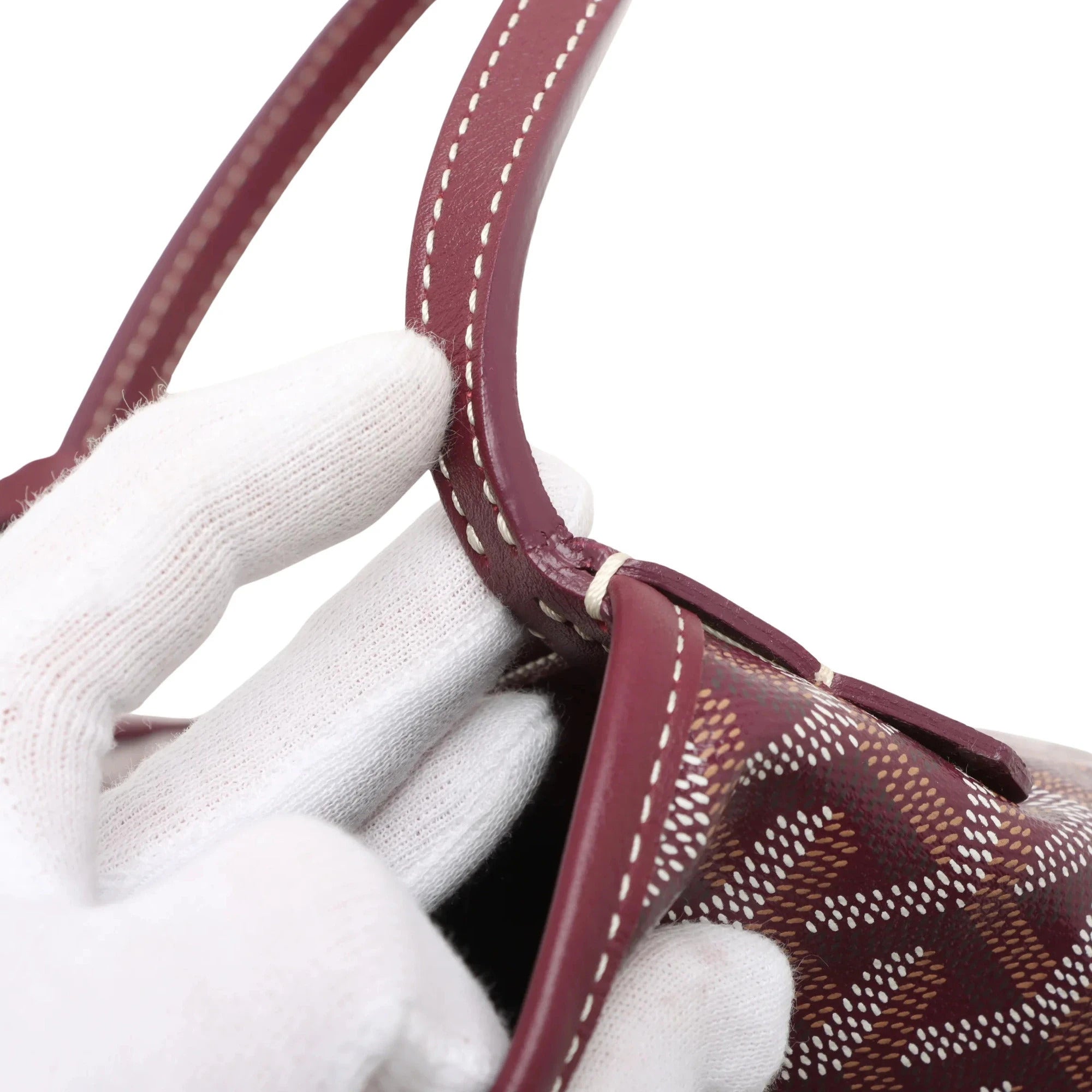 Pre-Loved Saint Louis Tote Goyardine Coated Canvas PM with Silver Hardware, Burgundy