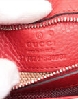 Pre-Loved Bamboo Daily Flap Crossbody Bag Leather with Silver Hardware, Red