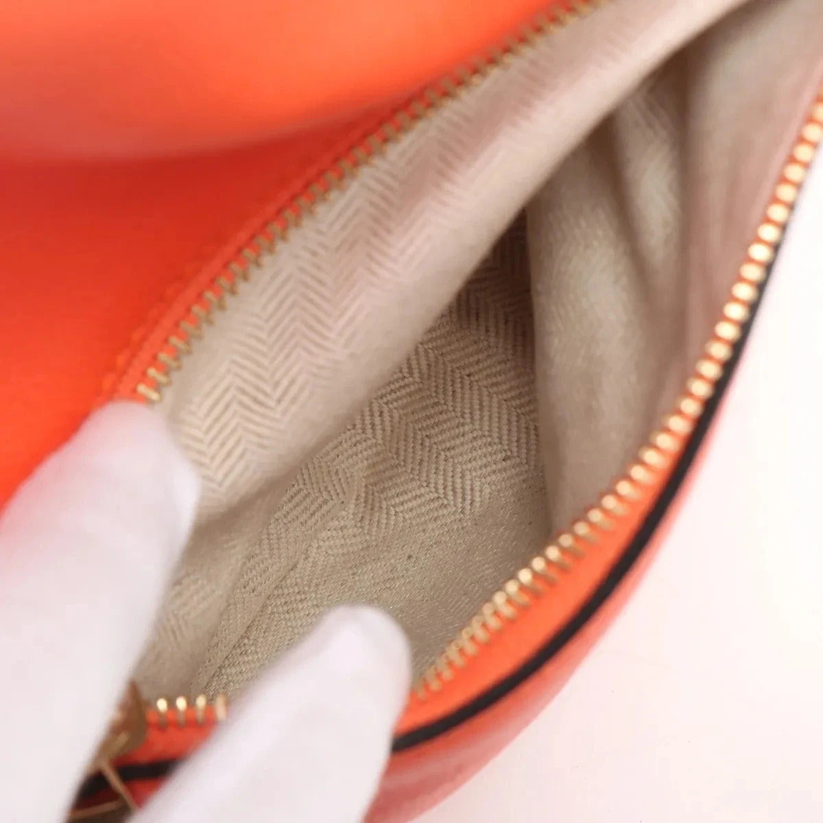 Pre-Loved Puzzle Handbag Colorblock Leather Medium with Gold Hardware, Orange