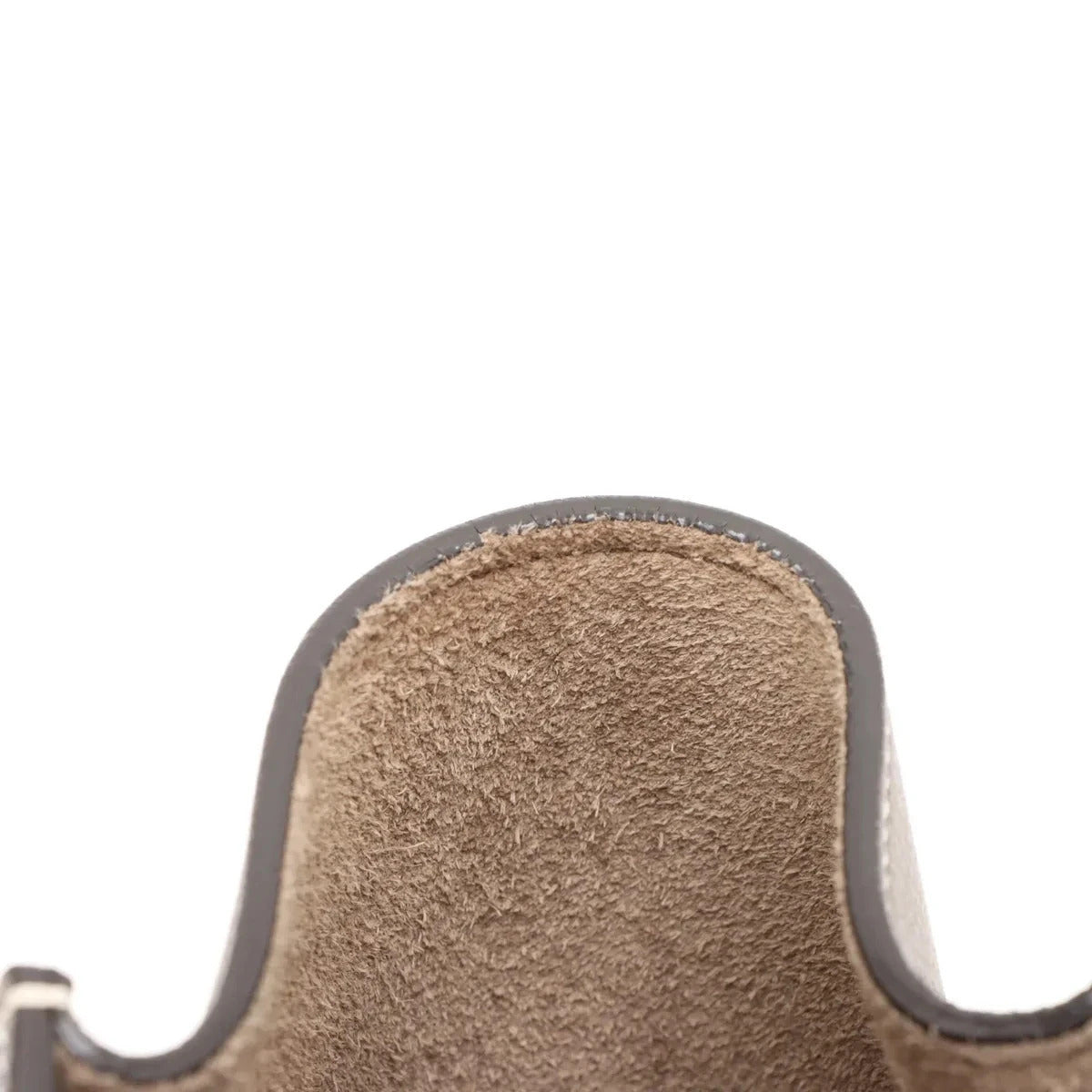 Pre-Loved Luggage Tote Leather Micro with Silver Hardware, Taupe
