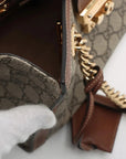Pre-Loved Padlock Tote Monogram Coated Canvas Small with Gold Hardware, Beige Ebony