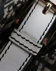 Pre-Loved Mamma Baguette Shoulder Bag Zucchino Coated Canvas with Gold Hardware, Black and Grey