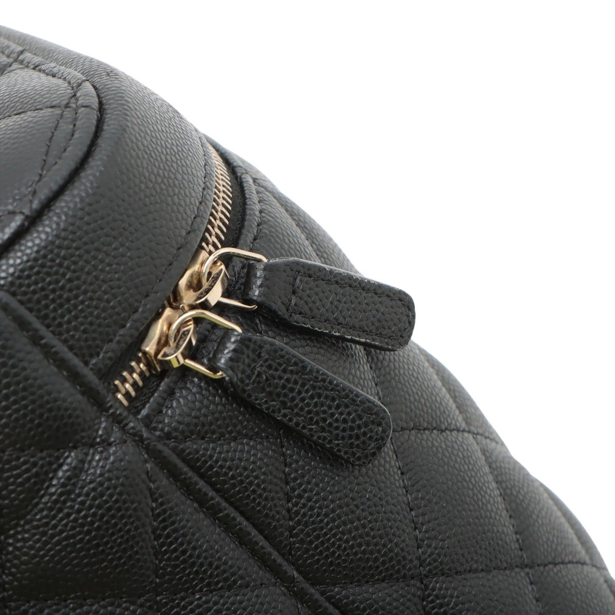 Pre-Loved CC Filigree Vanity Case Vanity Case Quilted Leather Small with Silver Hardware, Black