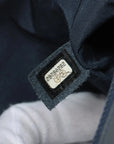 Pre-Loved Chevron Flap Bag Shoulder Bag Chevron Leather Small with Gold Hardware, Navy Blue