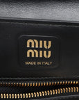 Pre-Loved Nappa Leather Shoulder Bag Leather with Gold Hardware, Black