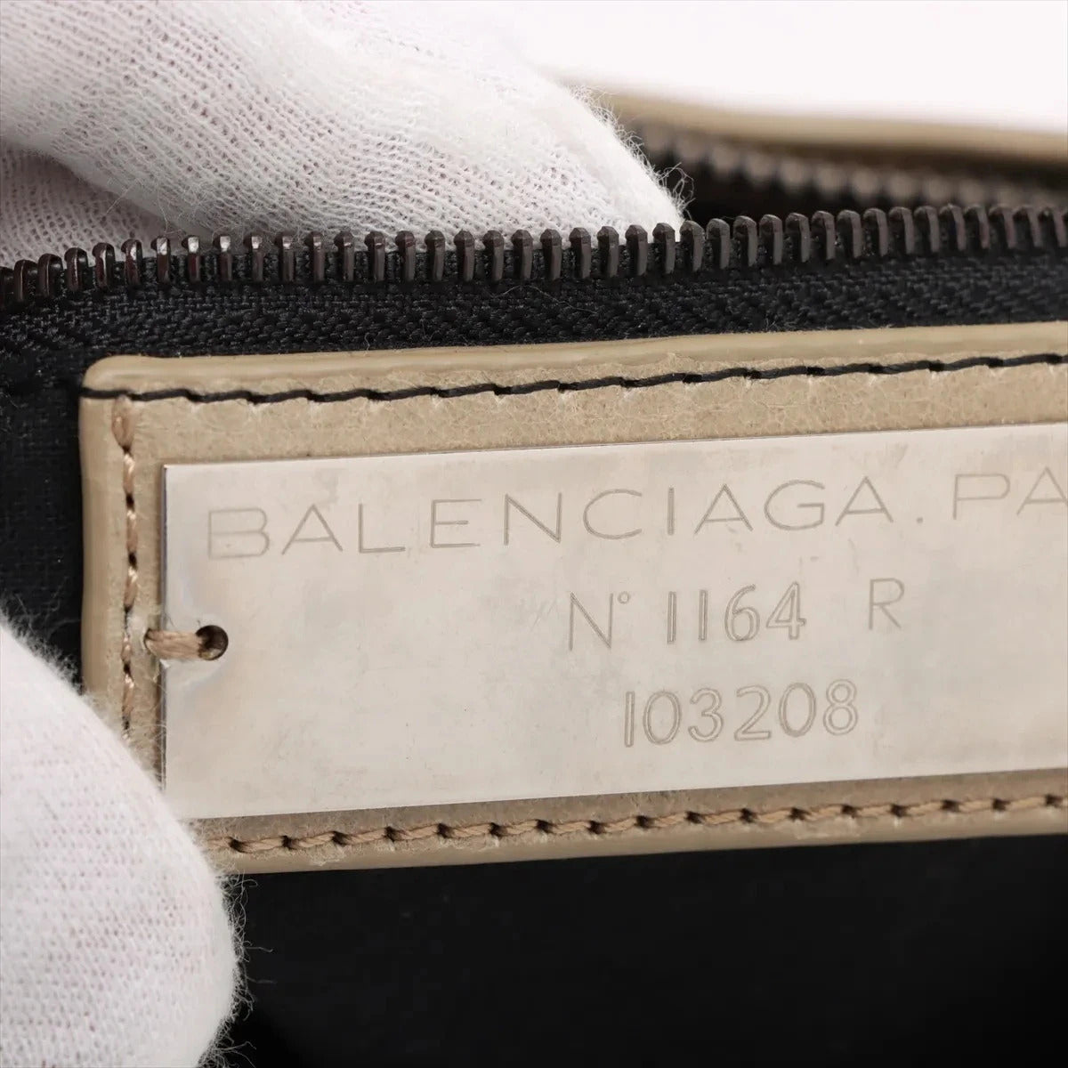 Pre-Loved First Handbag Leather Small with Aged Black Hardware, Beige