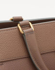 Pre-Loved Cabas Handbag Leather Small with Gold Hardware, Taupe