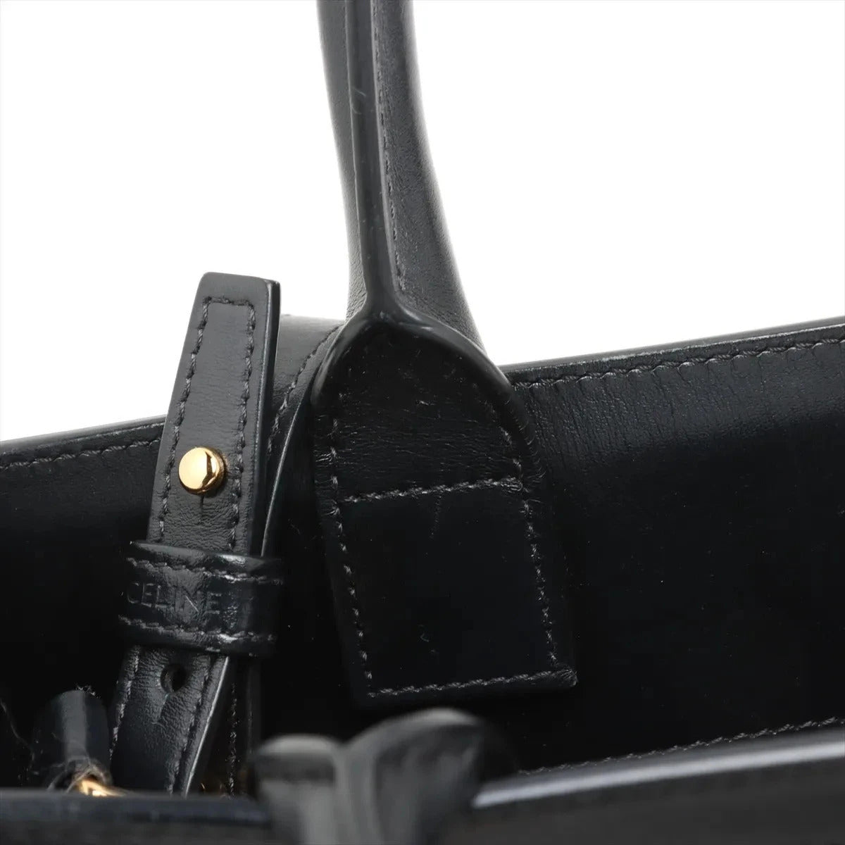 Pre-Loved Triomphe Vertical Cabas Tote Triomphe Coated Canvas Small with Gold Hardware, Beige and Black