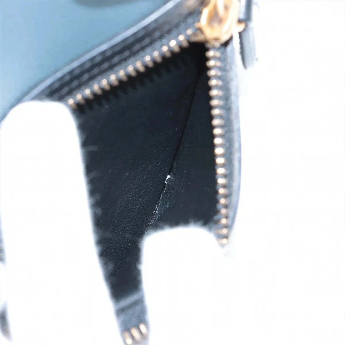 Pre-Loved Luggage Micro Tote Leather Micro with Gold Hardware, Light Blue, Teal Blue, and Black
