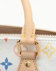 Pre-Loved Speedy Bandoulière Handbag Monogram Multicolore Coated Canvas 25 with Gold Hardware, White Multicolor