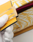 Pre-Loved Baguette Shoulder Bag FF Vertigo Coated Canvas with Gold Hardware, Yellow and White
