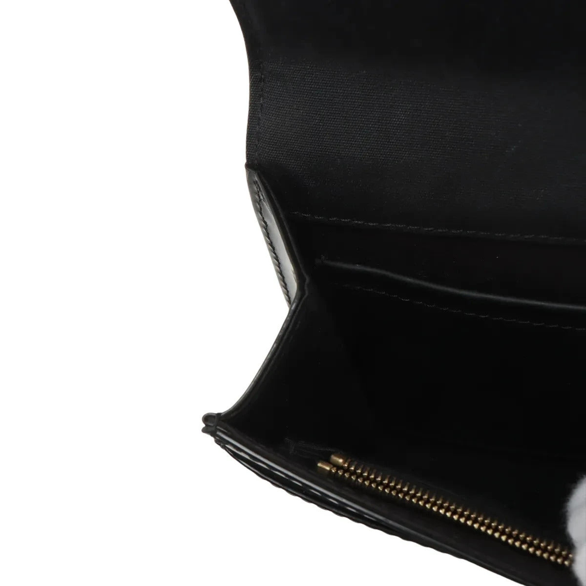 Pre-Loved Louise Clutch Patent Leather with Gold Hardware, Black