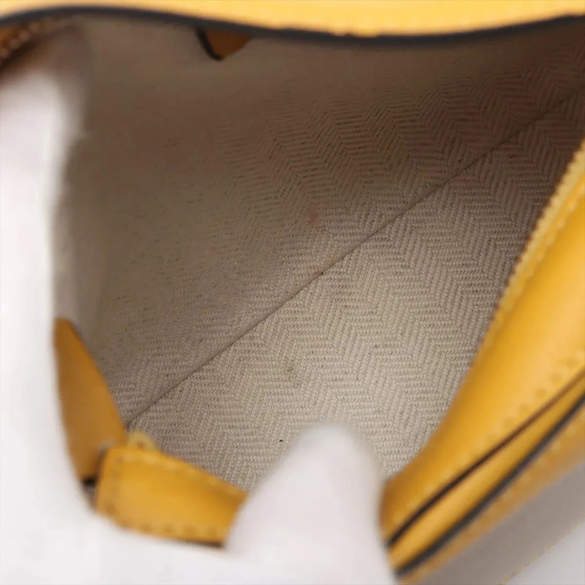 Pre-Loved Puzzle Handbag Leather Mini with Gold Hardware, Yellow, Tan, Cream