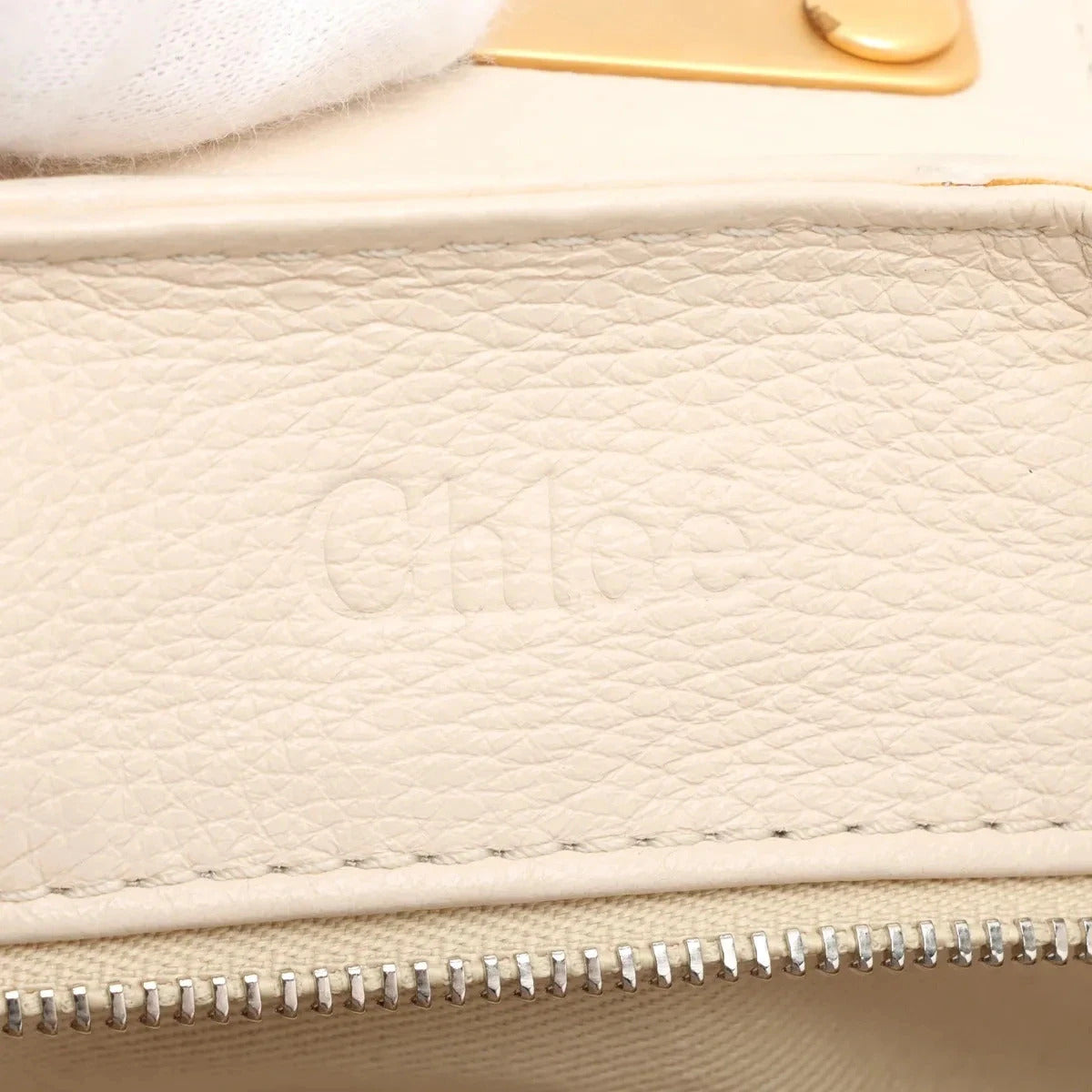 Pre-Loved Paddington Handbag Leather Medium with Aged Gold Hardware, Ivory