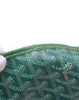 Pre-Loved Saint Louis Tote Goyardine Chevron Canvas Coated GM with Silver Hardware, Green