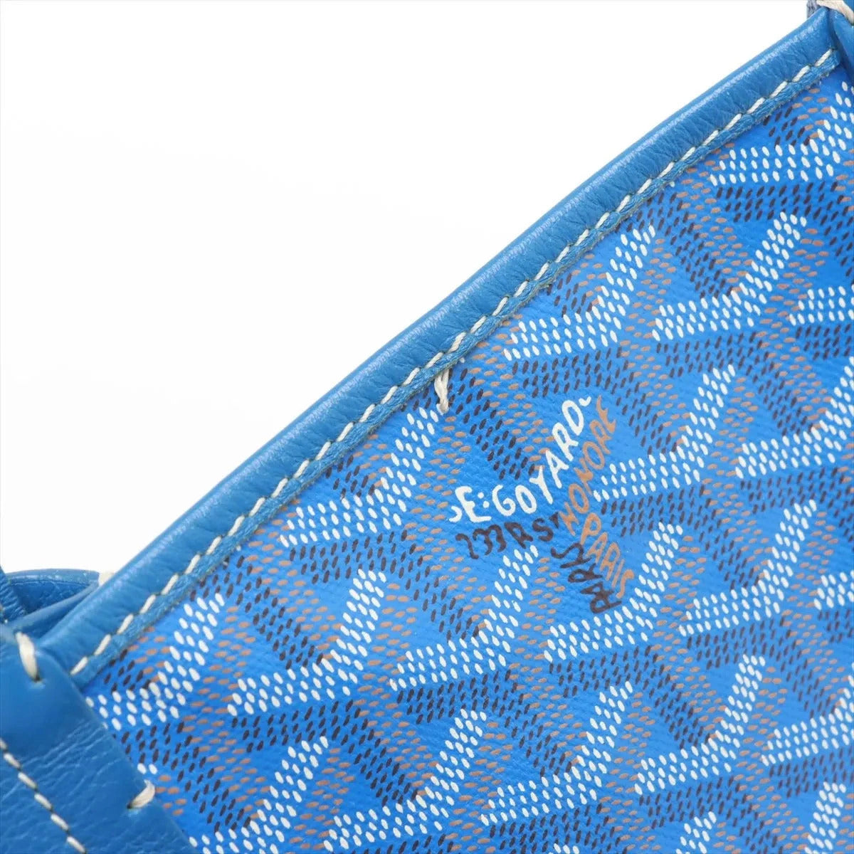 Pre-Loved Saint Louis Tote Goyardine Coated Canvas PM with Silver Hardware, Blue