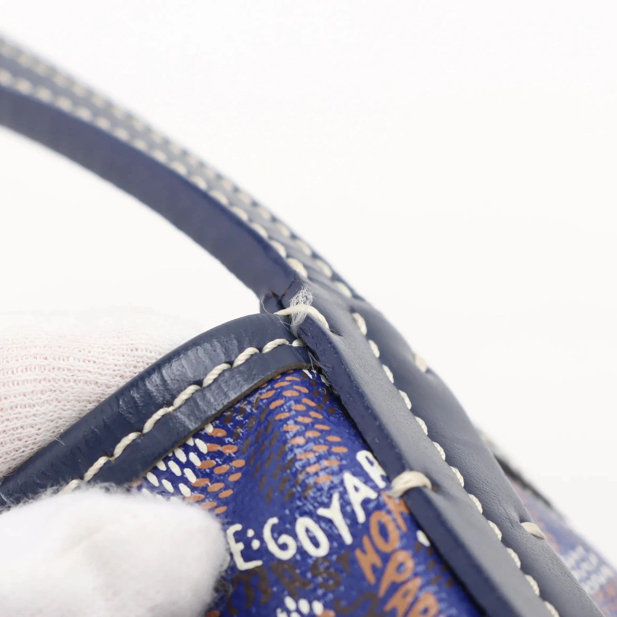 Pre-Loved Saint Louis Tote Goyardine Coated Canvas PM, Navy Blue