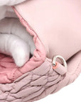 Pre-Loved Matelassé Crystal Shoulder Bag Quilted Leather Small with Silver Hardware, Pink